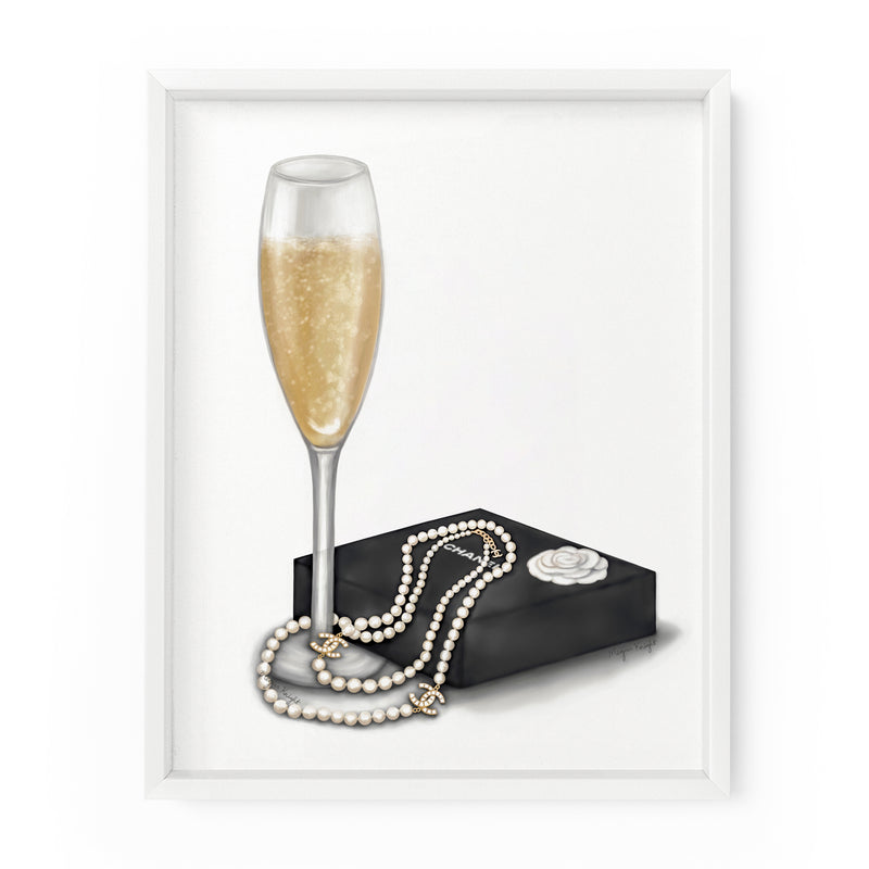 Champagne Pearls | Fashion Illustration Art Print