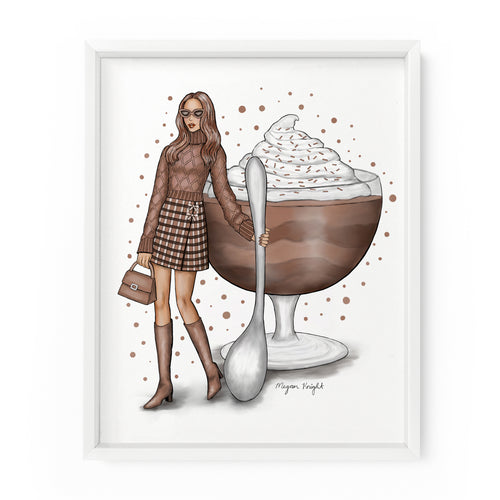 Mocha Mousse Gal | Fashion Illustration Art Print