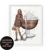 Mocha Mousse Gal | Fashion Illustration Art Print