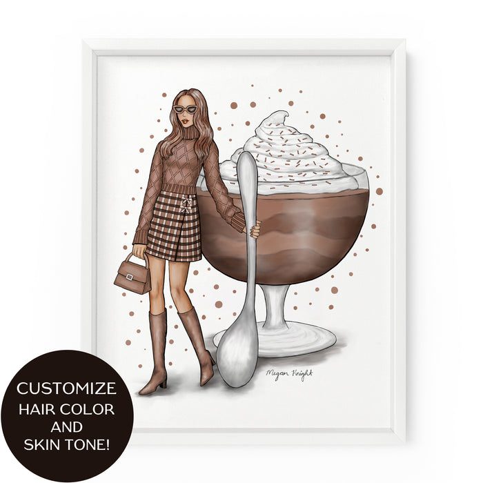 Mocha Mousse Gal | Fashion Illustration Art Print