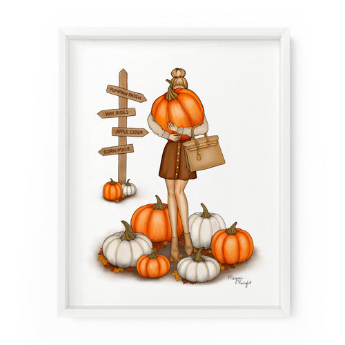 Pumpkin Patch Gal | Fashion Illustration Art Print