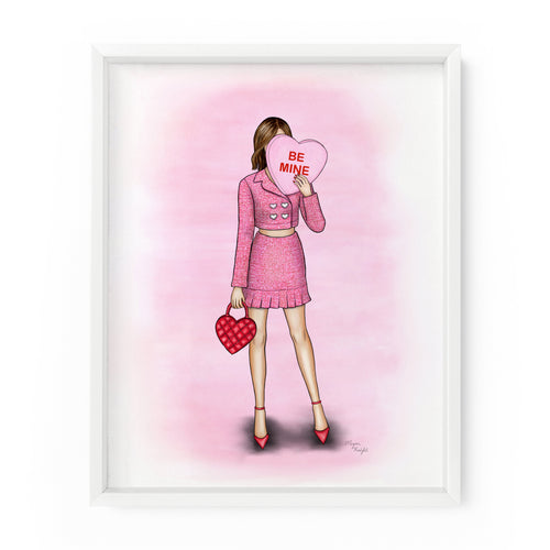 Be Mine Heart Gal | Fashion Illustration Art Print