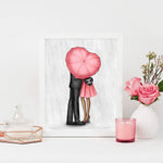Raining Love (Pink) | Fashion Illustration Art Print