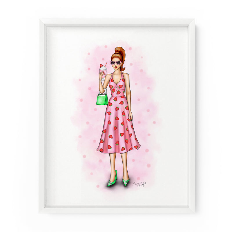Strawberry Gal | Fashion Illustration Art Print