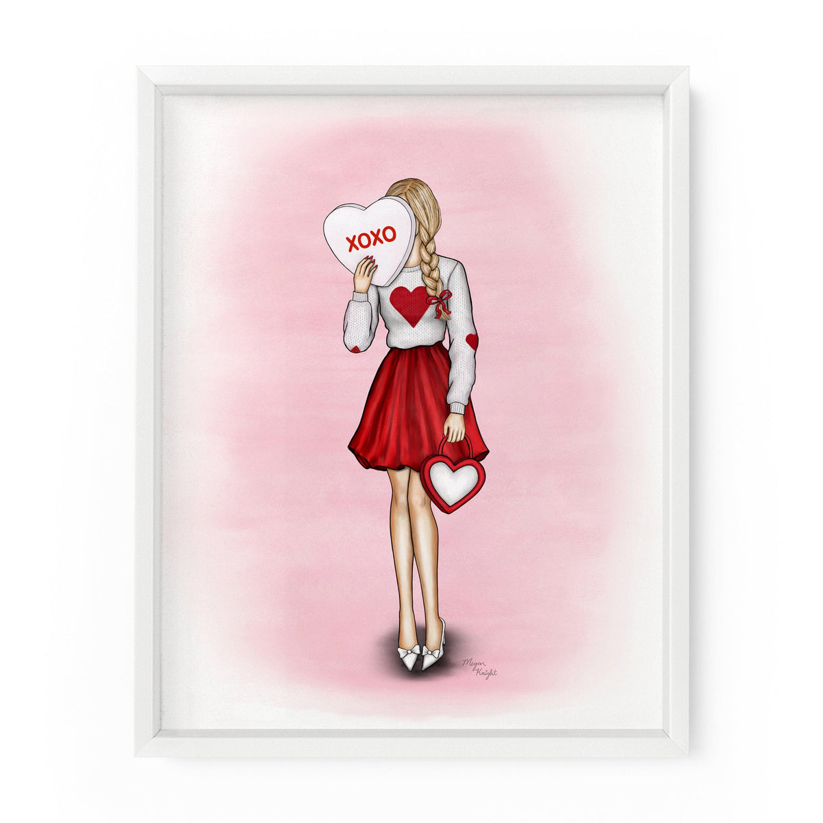 XOXO Candy Heart Gal | Fashion Illustration Art Print