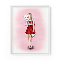 XOXO Candy Heart Gal | Fashion Illustration Art Print