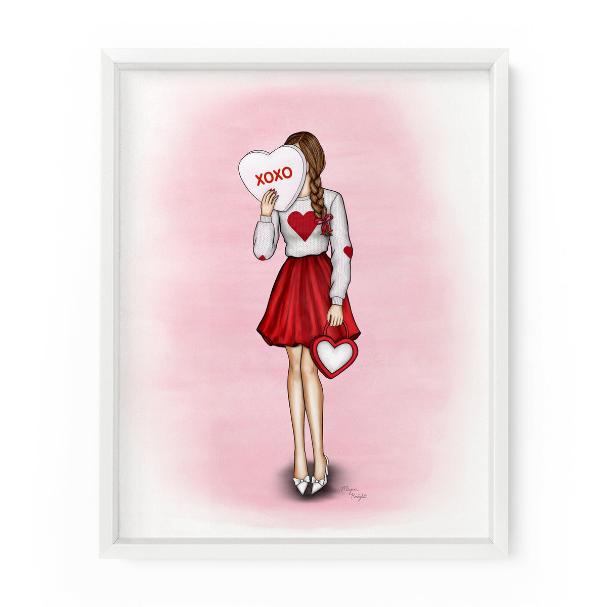 XOXO Candy Heart Gal | Fashion Illustration Art Print