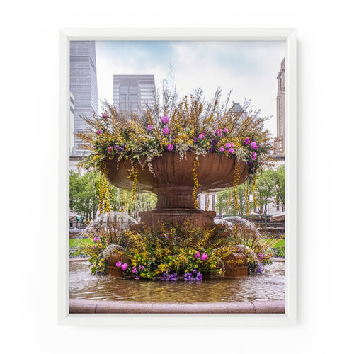 Bryant Park Fountain Flowers | Fine Art Photography Print