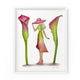 Fashion illustration created using real calla lily flowers and watercolors. 