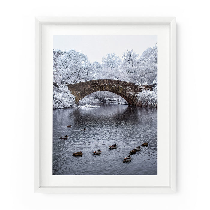 Central Park Gapstow Bridge Winter Snow | Fine Art Photography Print