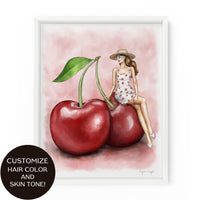 Cherry Darling Gal | Fashion Illustration Art Print