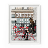 Coffee Shop Gal | Fashion Illustration Art Print