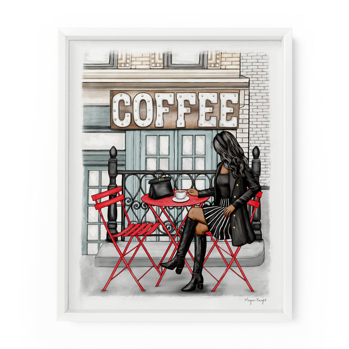 Coffee Shop Gal | Fashion Illustration Art Print