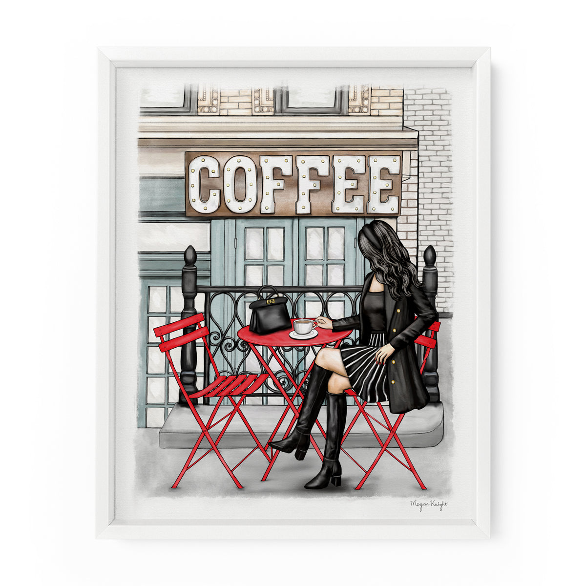 Coffee Shop Gal | Fashion Illustration Art Print