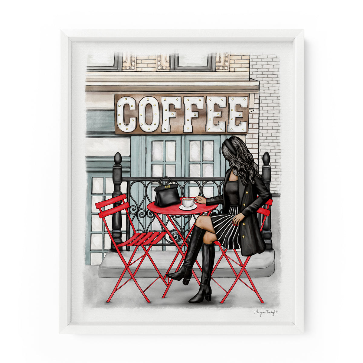 Coffee Shop Gal | Fashion Illustration Art Print