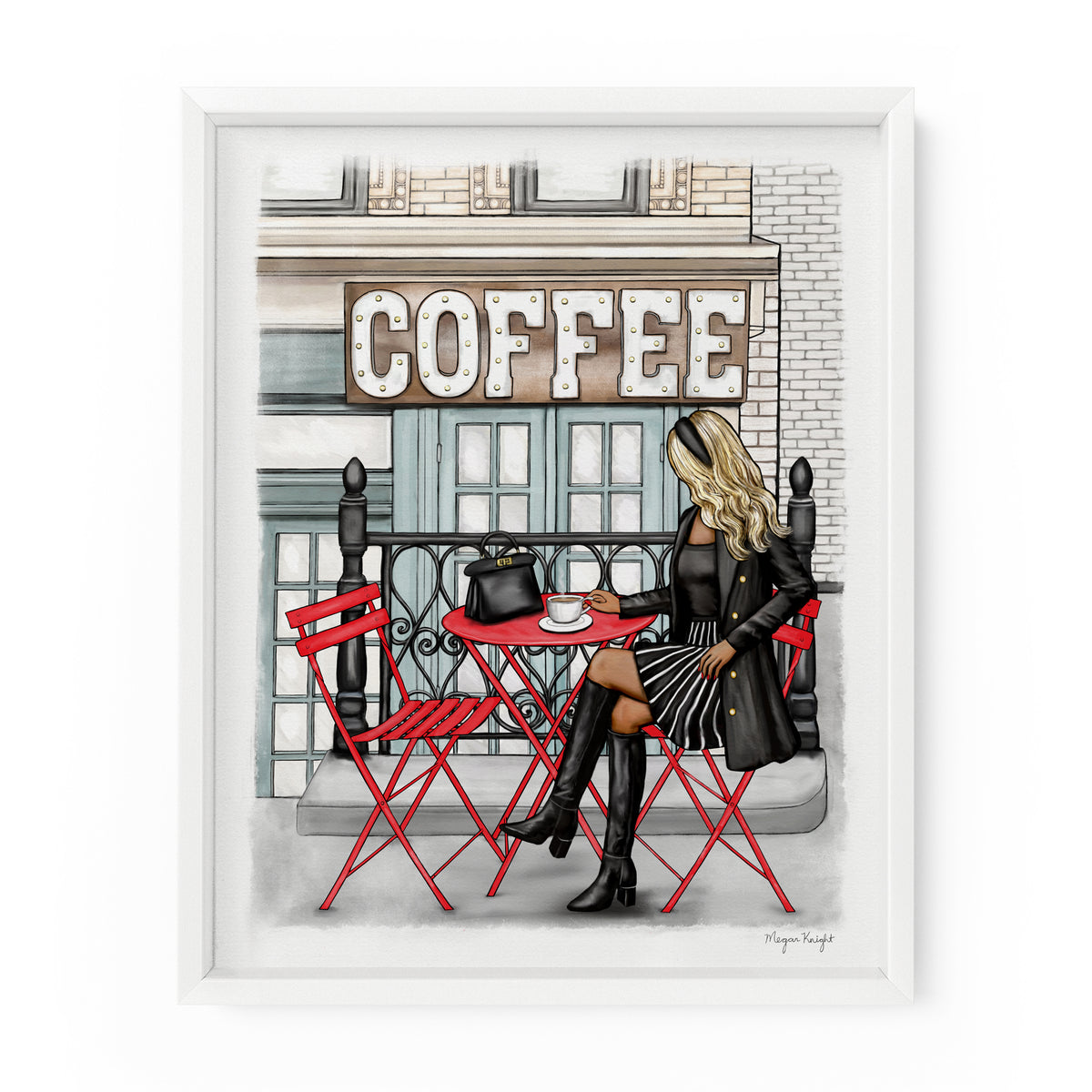 Coffee Shop Gal | Fashion Illustration Art Print
