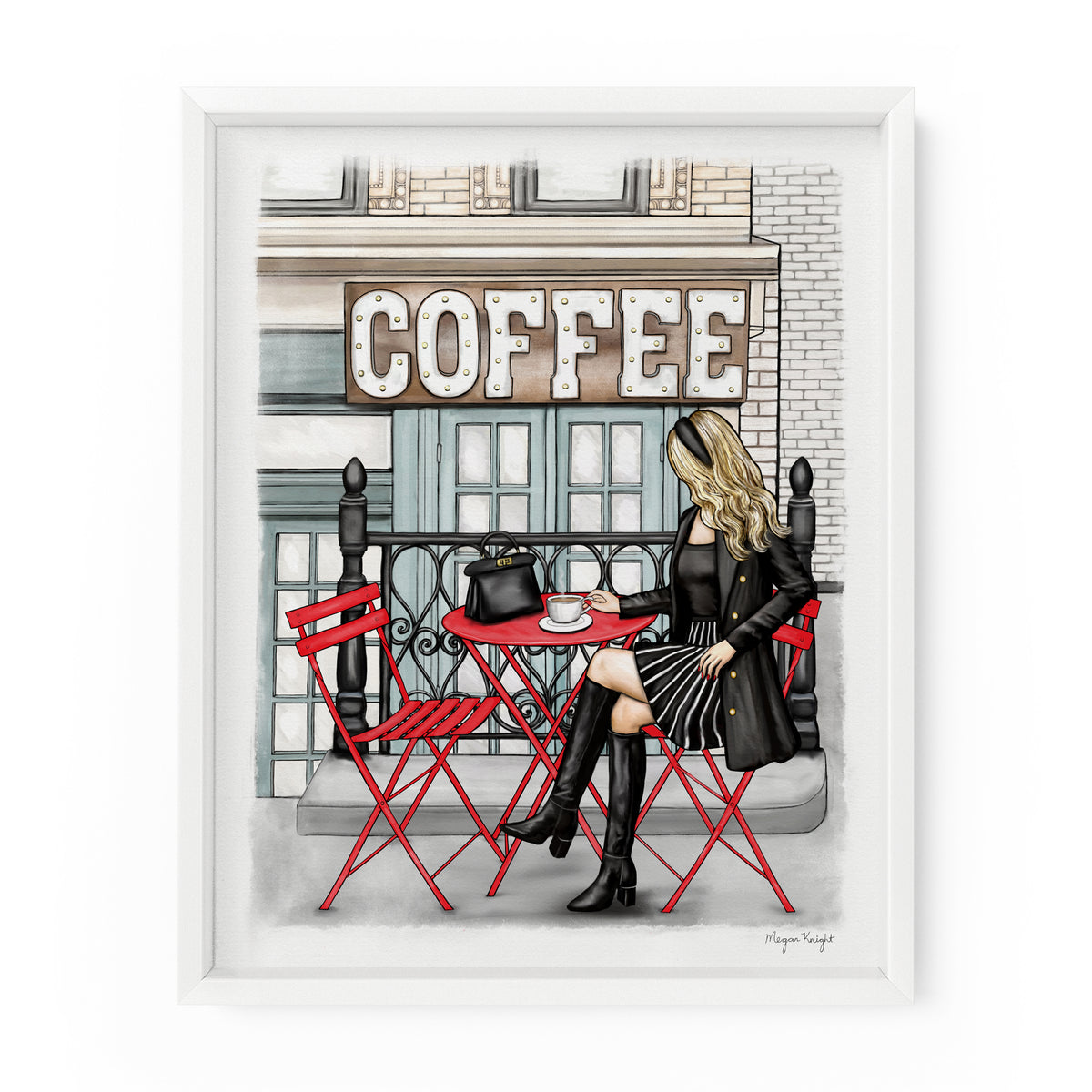 Coffee Shop Gal | Fashion Illustration Art Print