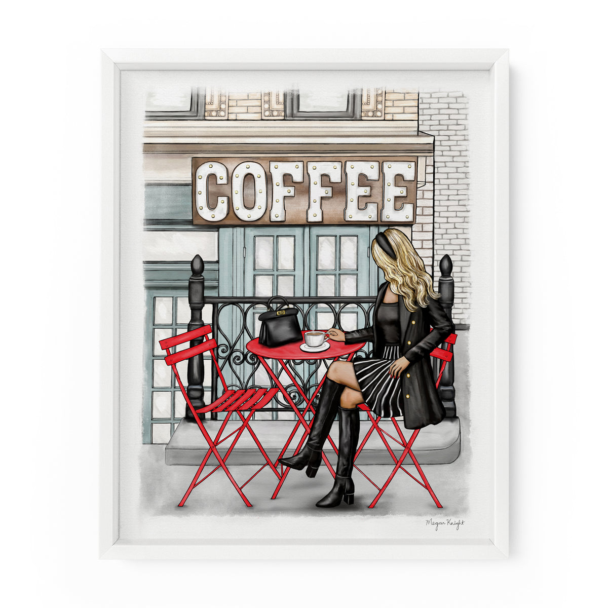 Coffee Shop Gal | Fashion Illustration Art Print