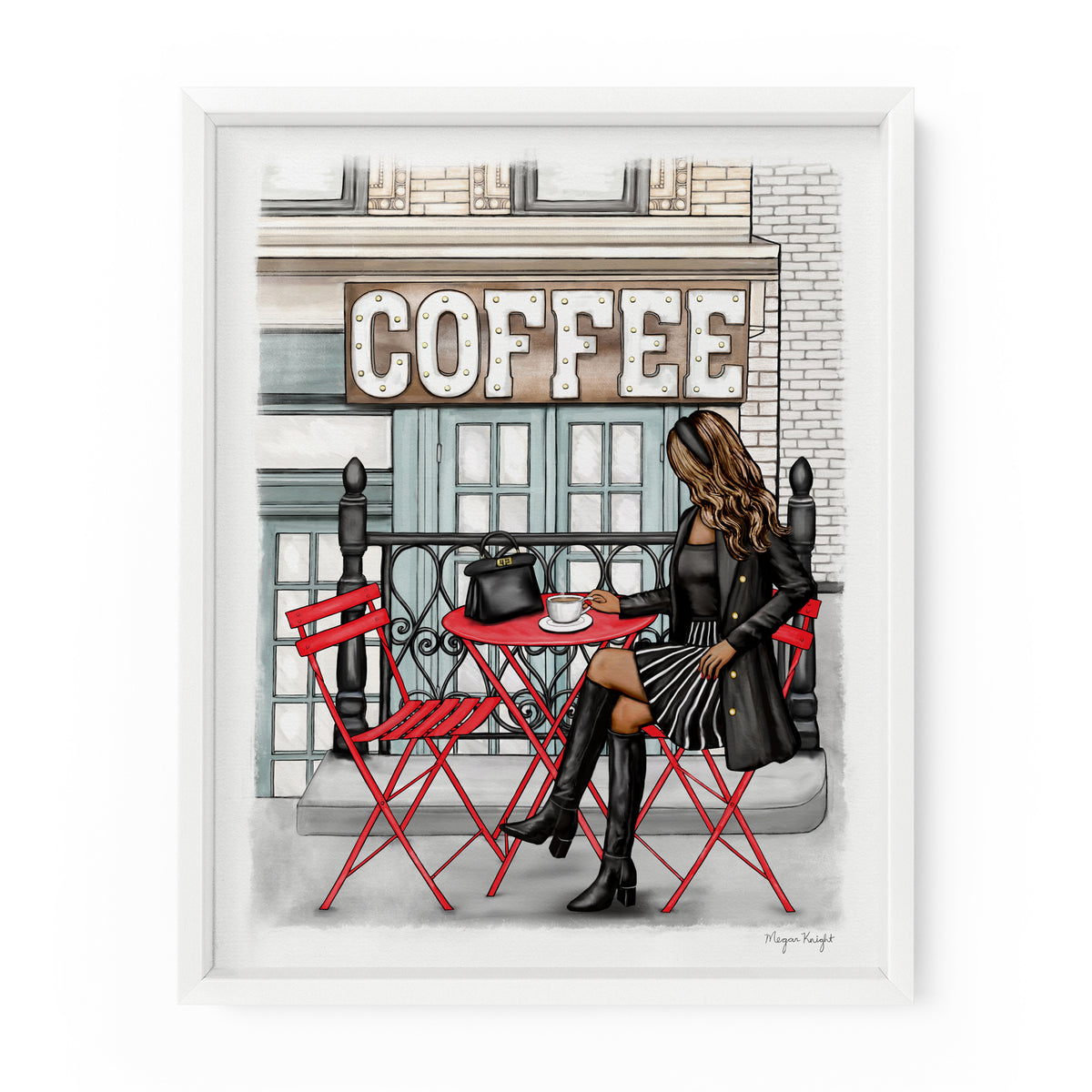 Coffee Shop Gal | Fashion Illustration Art Print