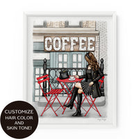 Coffee Shop Gal | Fashion Illustration Art Print