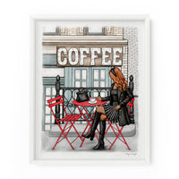 Coffee Shop Gal | Fashion Illustration Art Print