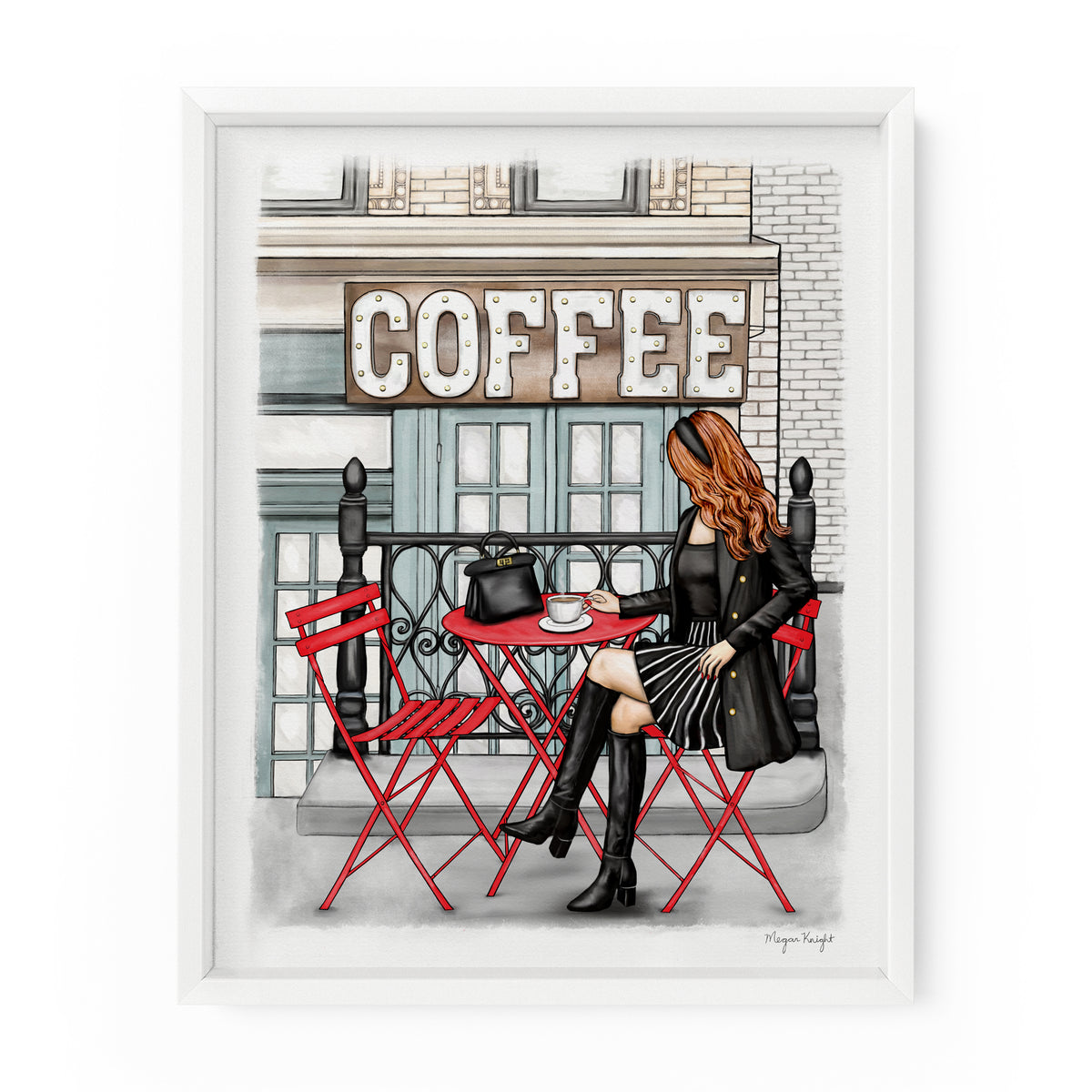 Coffee Shop Gal | Fashion Illustration Art Print
