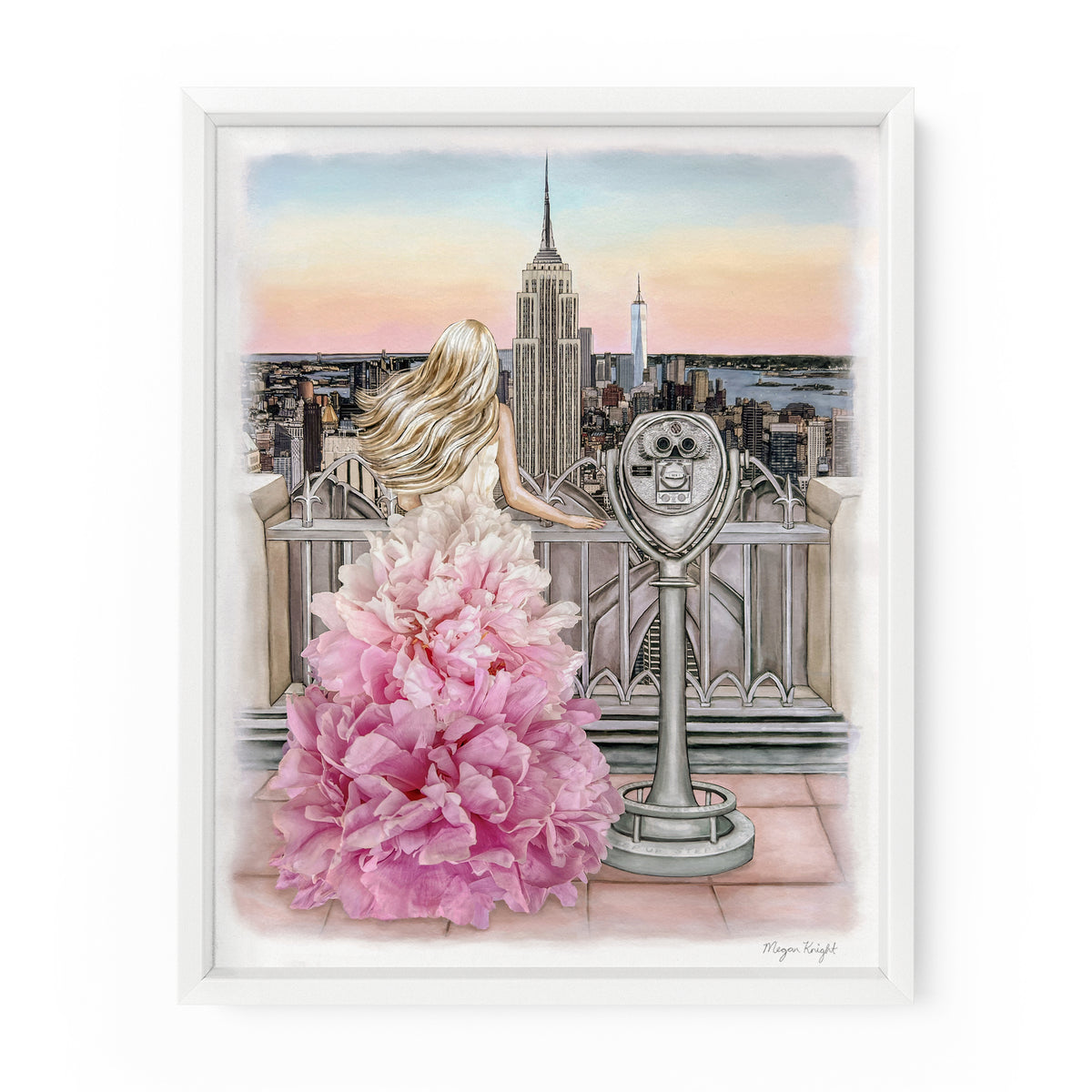 Manhattan View Floral Gal | Fashion Illustration Art Print