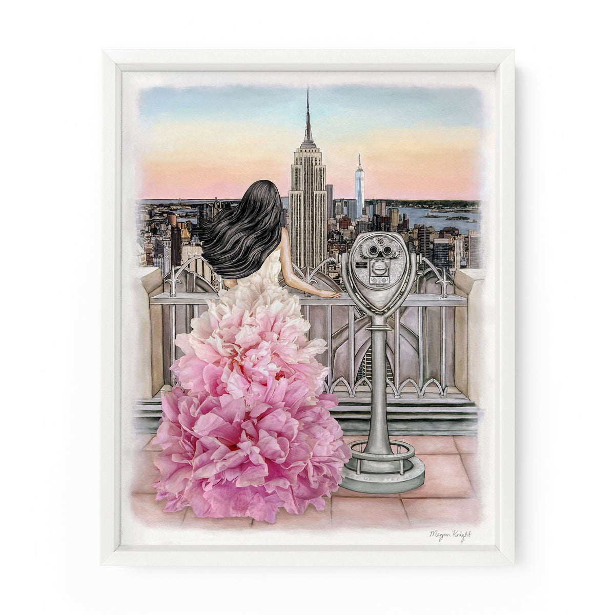 Manhattan View Floral Gal | Fashion Illustration Art Print