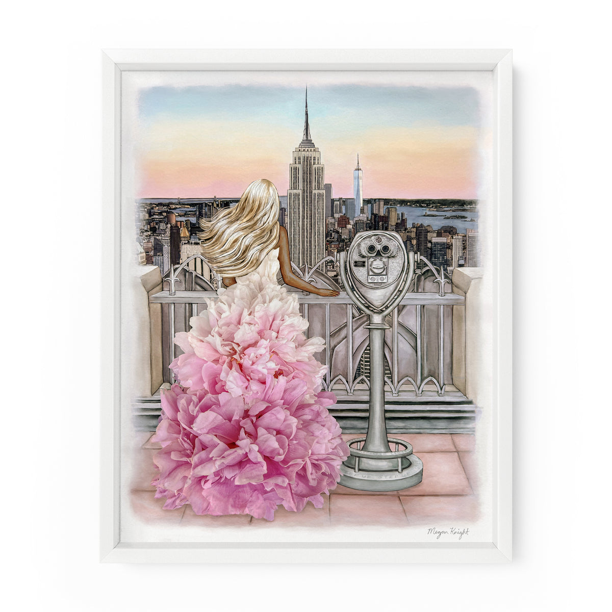 Manhattan View Floral Gal | Fashion Illustration Art Print