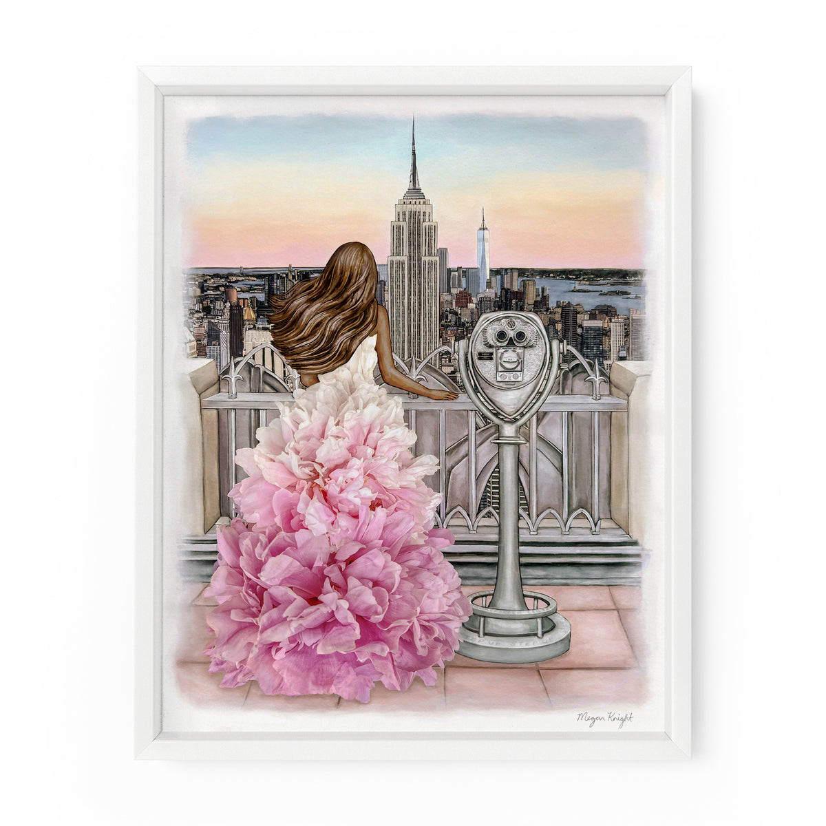 Manhattan View Floral Gal | Fashion Illustration Art Print