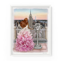 Manhattan View Floral Gal | Fashion Illustration Art Print