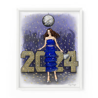 NYE 2024 Gal | Fashion Illustration Art Print