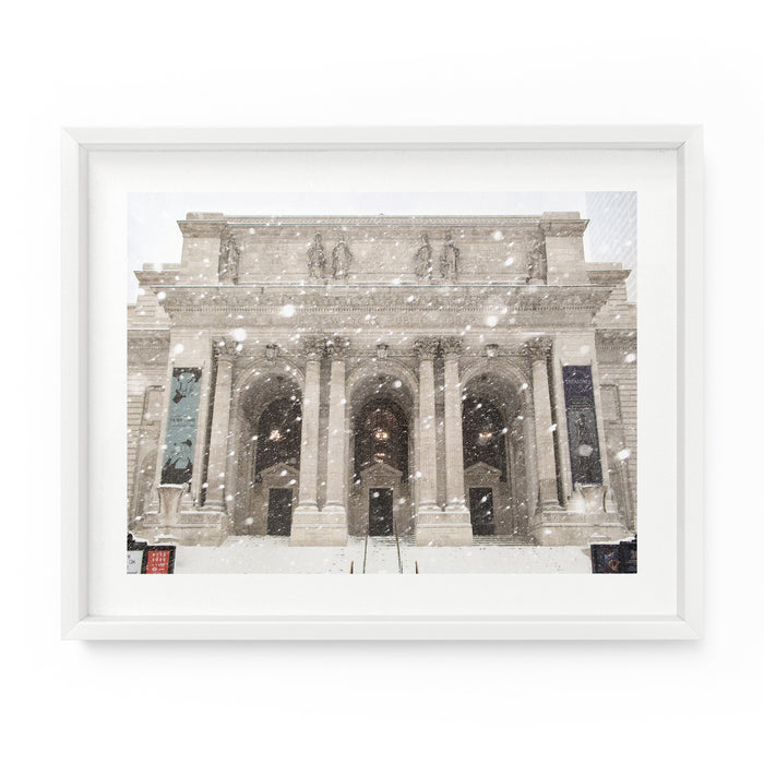New York Public Library Winter Snow | Fine Art Photography Print