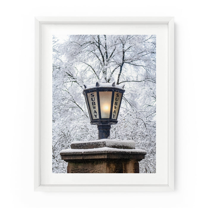 New York City Winter Subway Lamp | Fine Art Photography Print