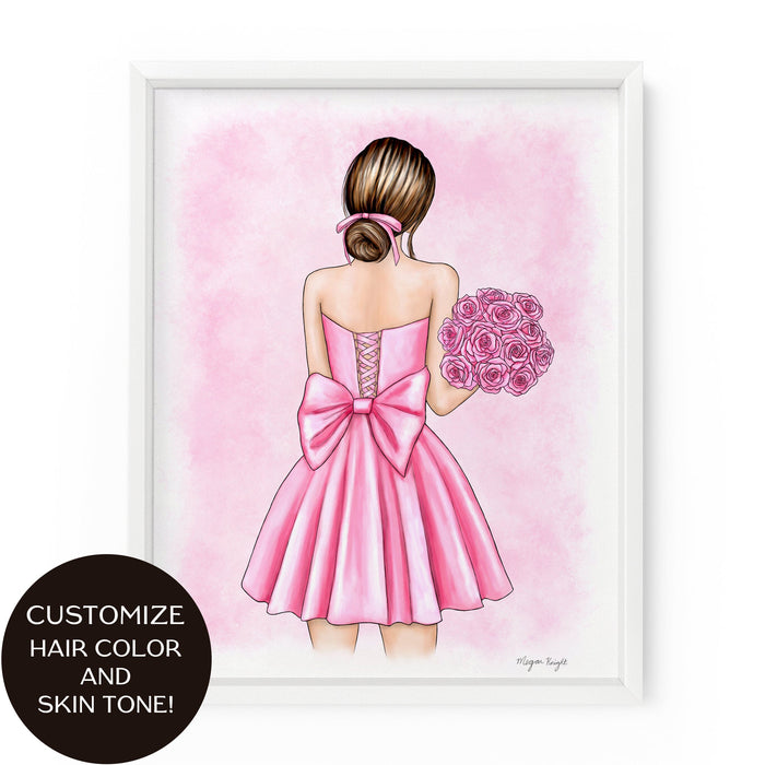 Pink Rose Gal | Fashion Illustration Art Print