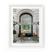 Chic outdoor seating at Ralph's Coffee on the Upper East Side in New York City. NYC Art Photo Print