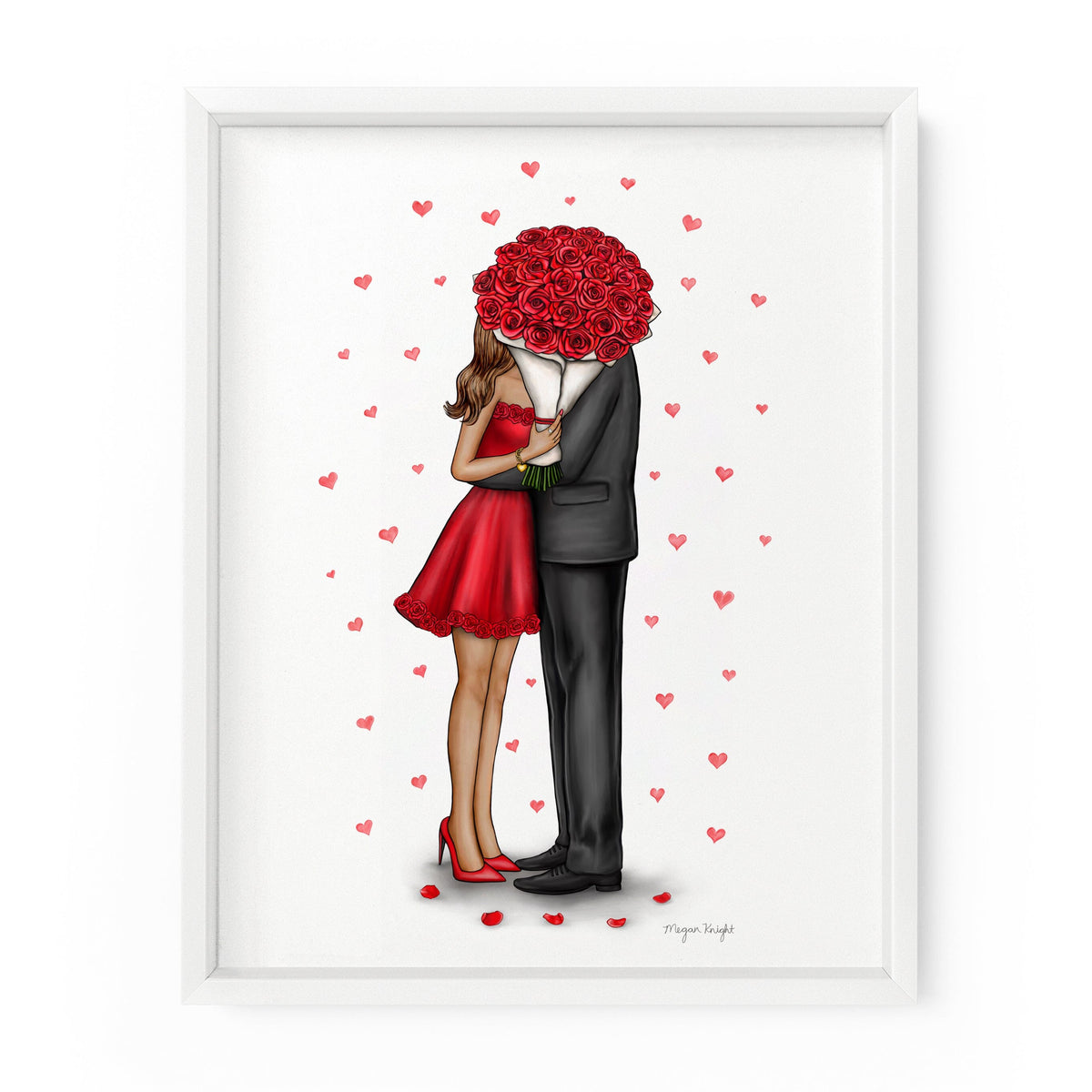 Red Rose Couple | Fashion Illustration Art Print