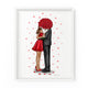 Red Rose Couple | Fashion Illustration Art Print