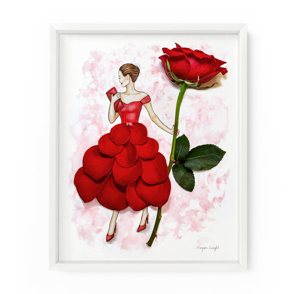 Red Rose Gal | Fashion Illustration Art Print