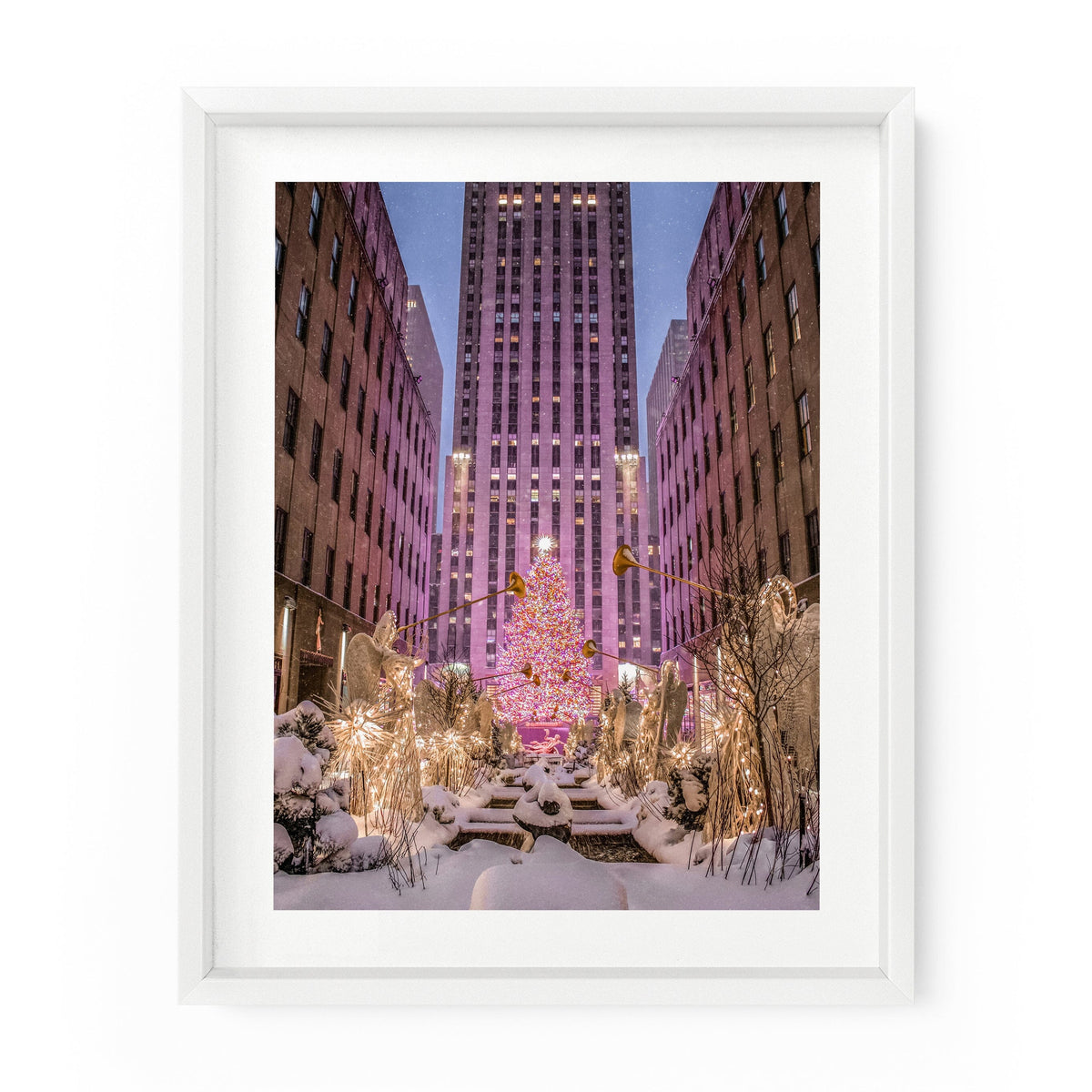 Christmas Tree at Rockefeller Center Snowy | Fine Art Photography Print