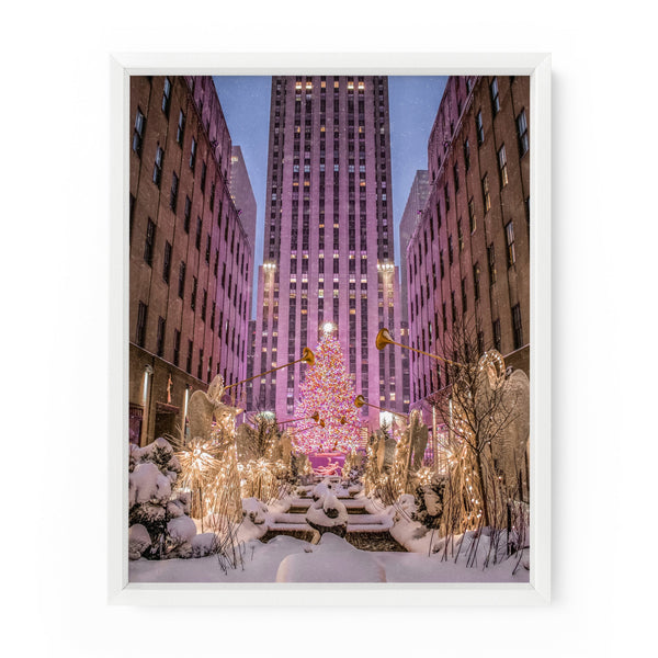 Christmas Tree at Rockefeller Center Snowy | Fine Art Photography Print