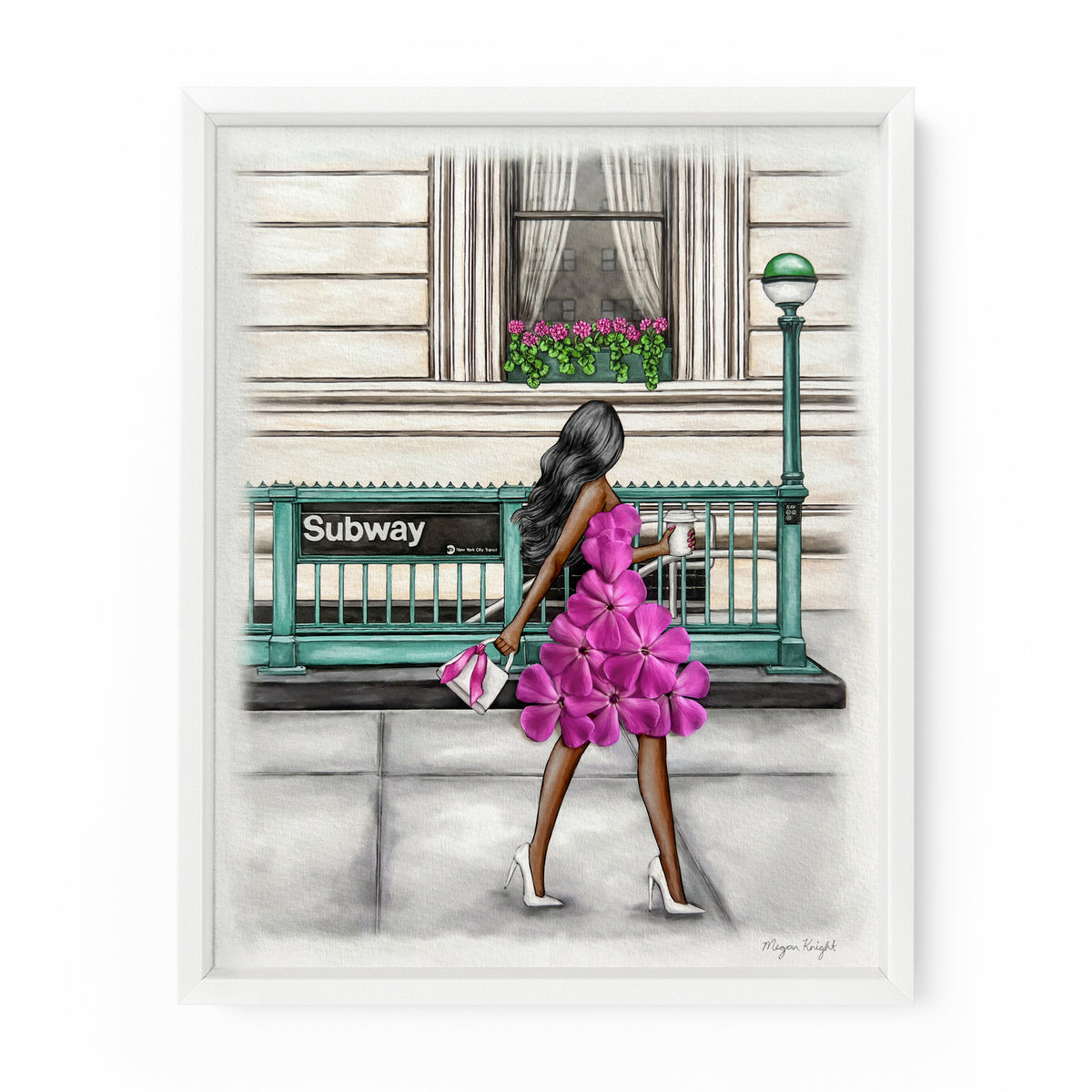 Subway Floral Gal | Fashion Illustration Art Print