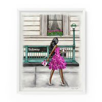 Subway Floral Gal | Fashion Illustration Art Print