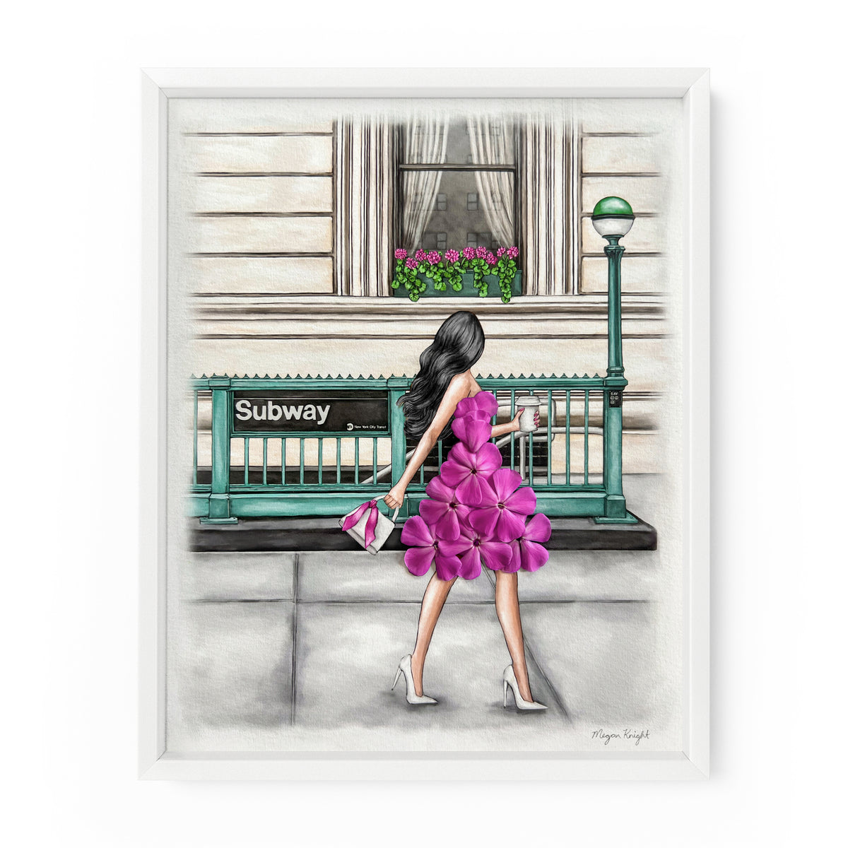 Subway Floral Gal | Fashion Illustration Art Print