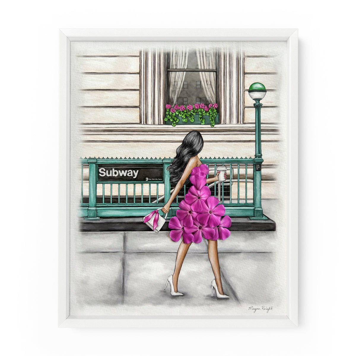 Subway Floral Gal | Fashion Illustration Art Print