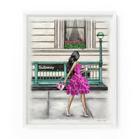Subway Floral Gal | Fashion Illustration Art Print