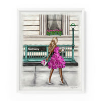 Subway Floral Gal | Fashion Illustration Art Print
