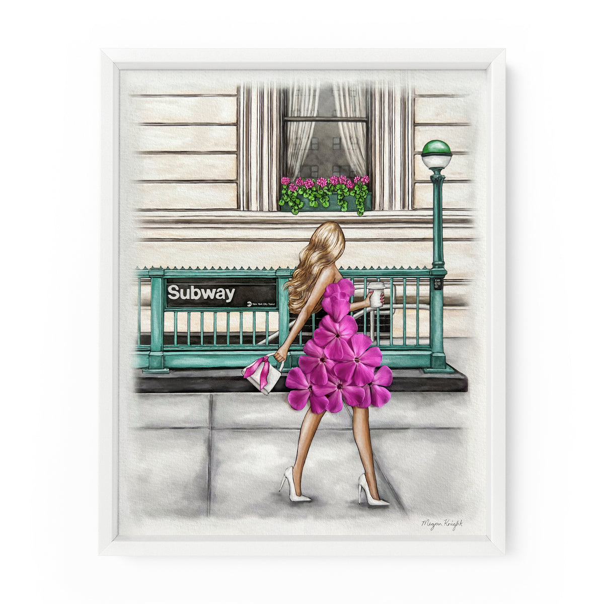 Subway Floral Gal | Fashion Illustration Art Print