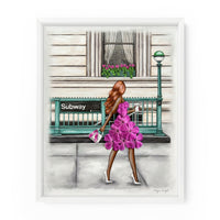 Subway Floral Gal | Fashion Illustration Art Print