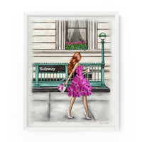 Subway Floral Gal | Fashion Illustration Art Print